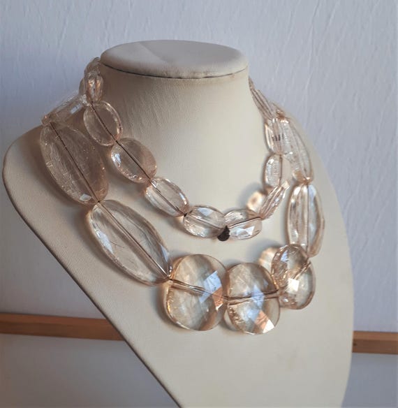 Massive long STATEMENT signed INWEAR pinkish gold… - image 2