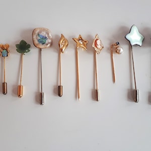 Vintage Stick Pin - Enamel, Cameo, Faux Opal, Star, Butterfly