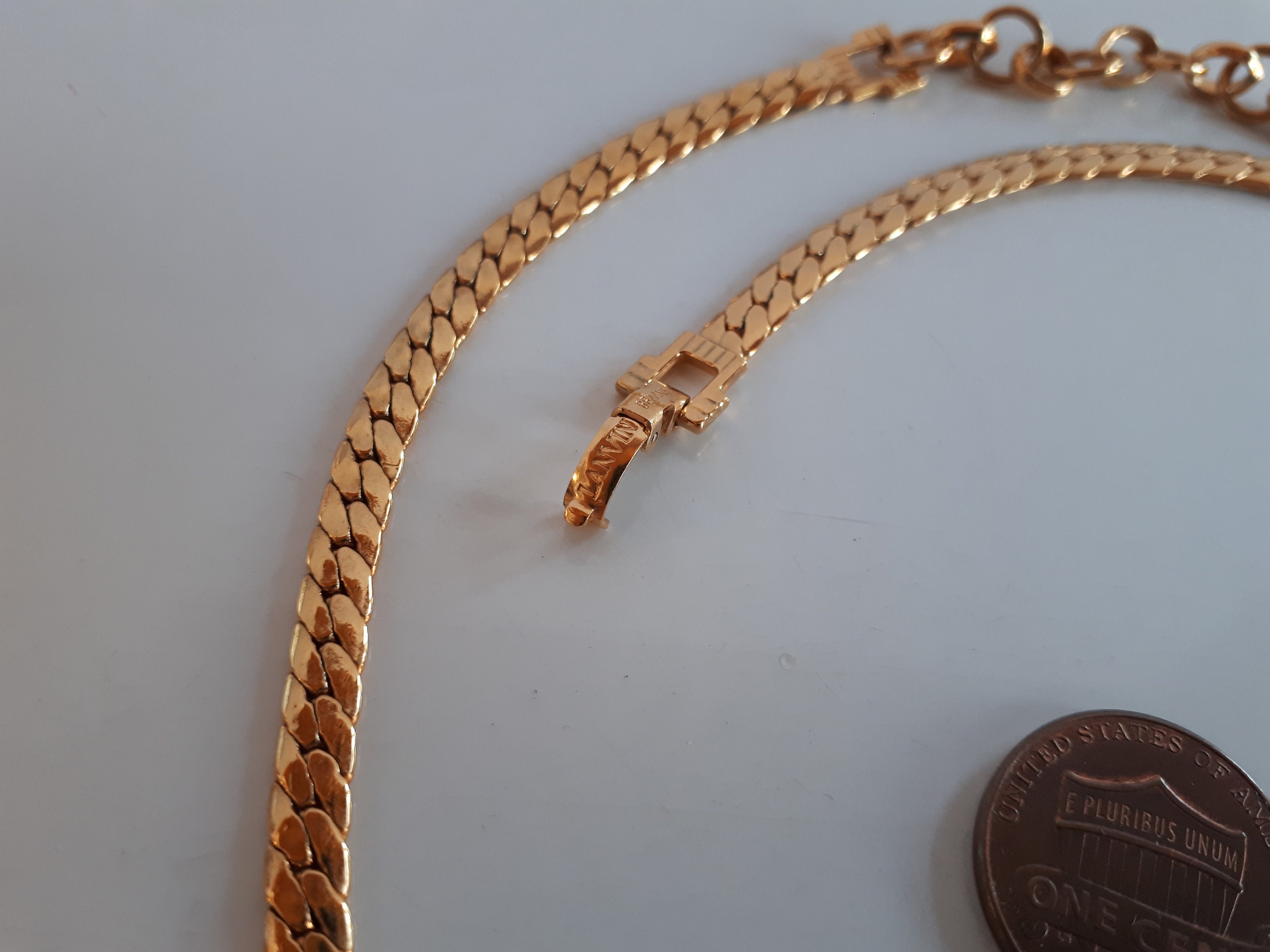 Vintage LANVIN Germany Signed Gold Plate Pave Rhinestone Bow Vintage LANVIN Germany Signed Gold Plate Pave Rhinestone Bow