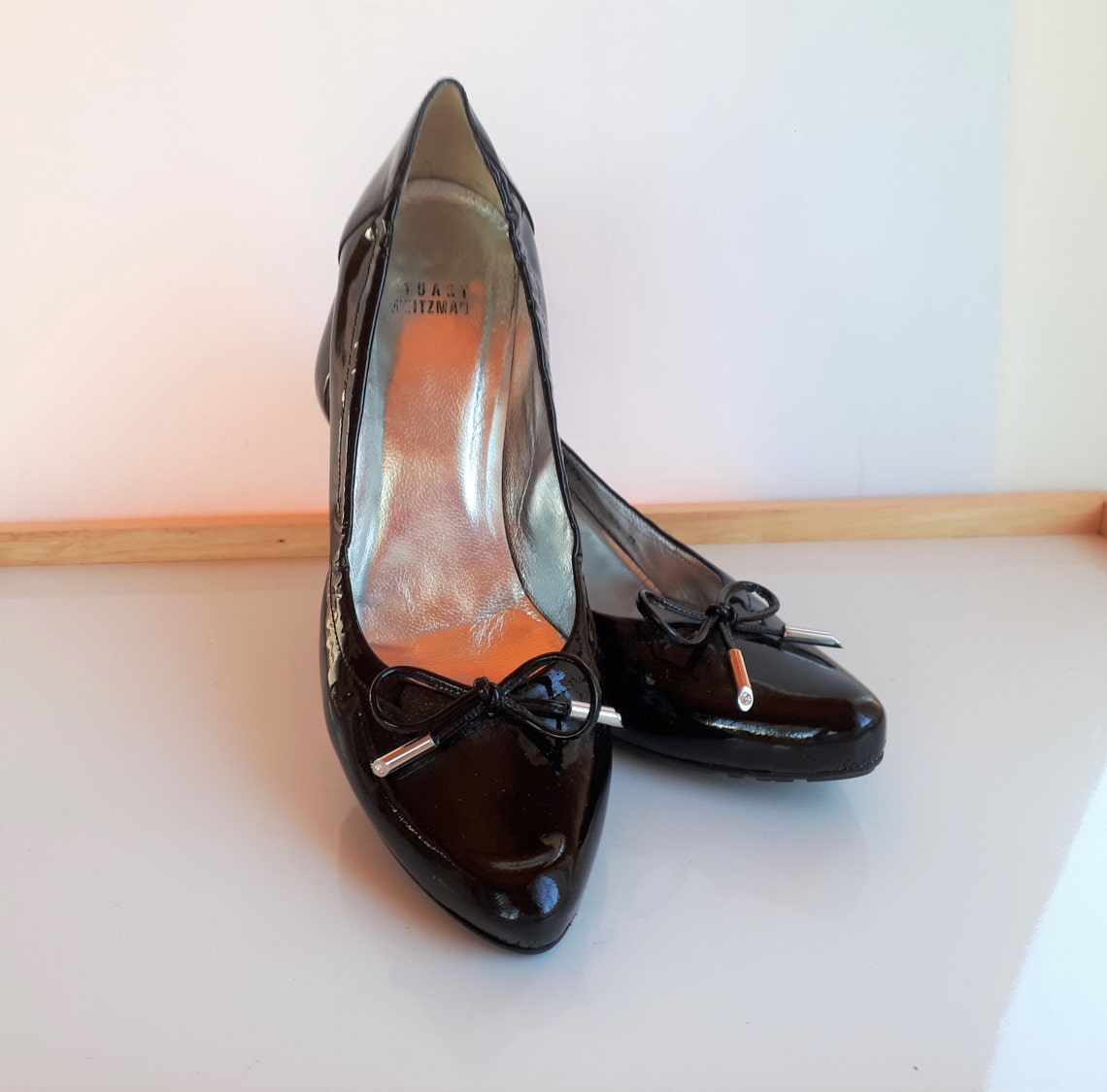 STUART WEITZMAN Black Lacquer Leather Women Pumps High Heels - Etsy Canada