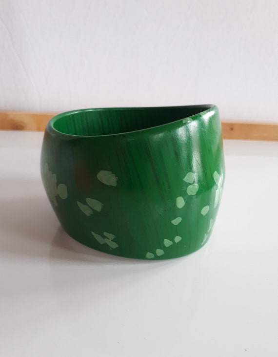 Massive statement wide Vintage green with painted… - image 4