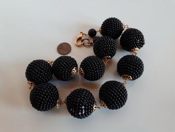 Massive dramatic vintage Retro STATEMENT black pl… - image 6