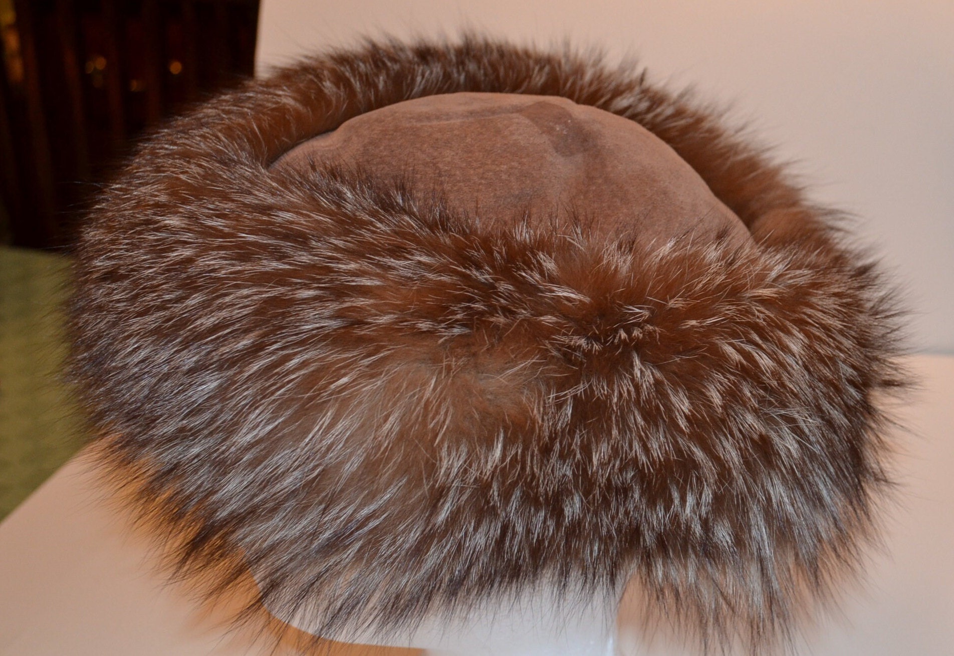 Vintage Suede and Fox Fur Women Hat - Etsy