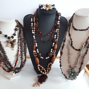 choose your lot Vintage BOHO beach jewelry BOHO seeds nut shell accent necklace bracelet for wear or craft