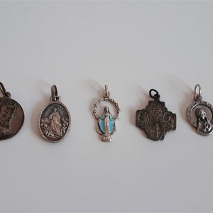 Vintage antique religious saint medal charm pendant your choice