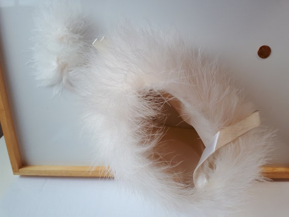 Wedding Bride white ostrich feathers handmuff han… - image 4