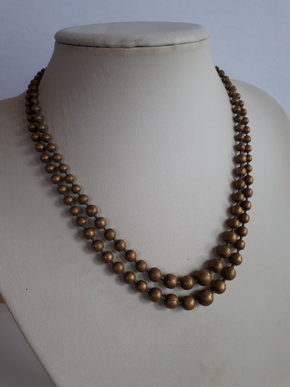 ANTIQUE VICTORIAN solid brass 2 rows graduated be… - image 2