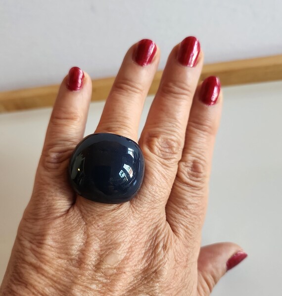STATEMENT vintage massive chunky midnight blue lu… - image 1