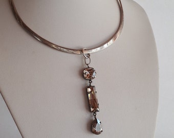 PERLAVIVA - Collana Girocollo in Argento 925 placcato Oro Bianco 18Kt