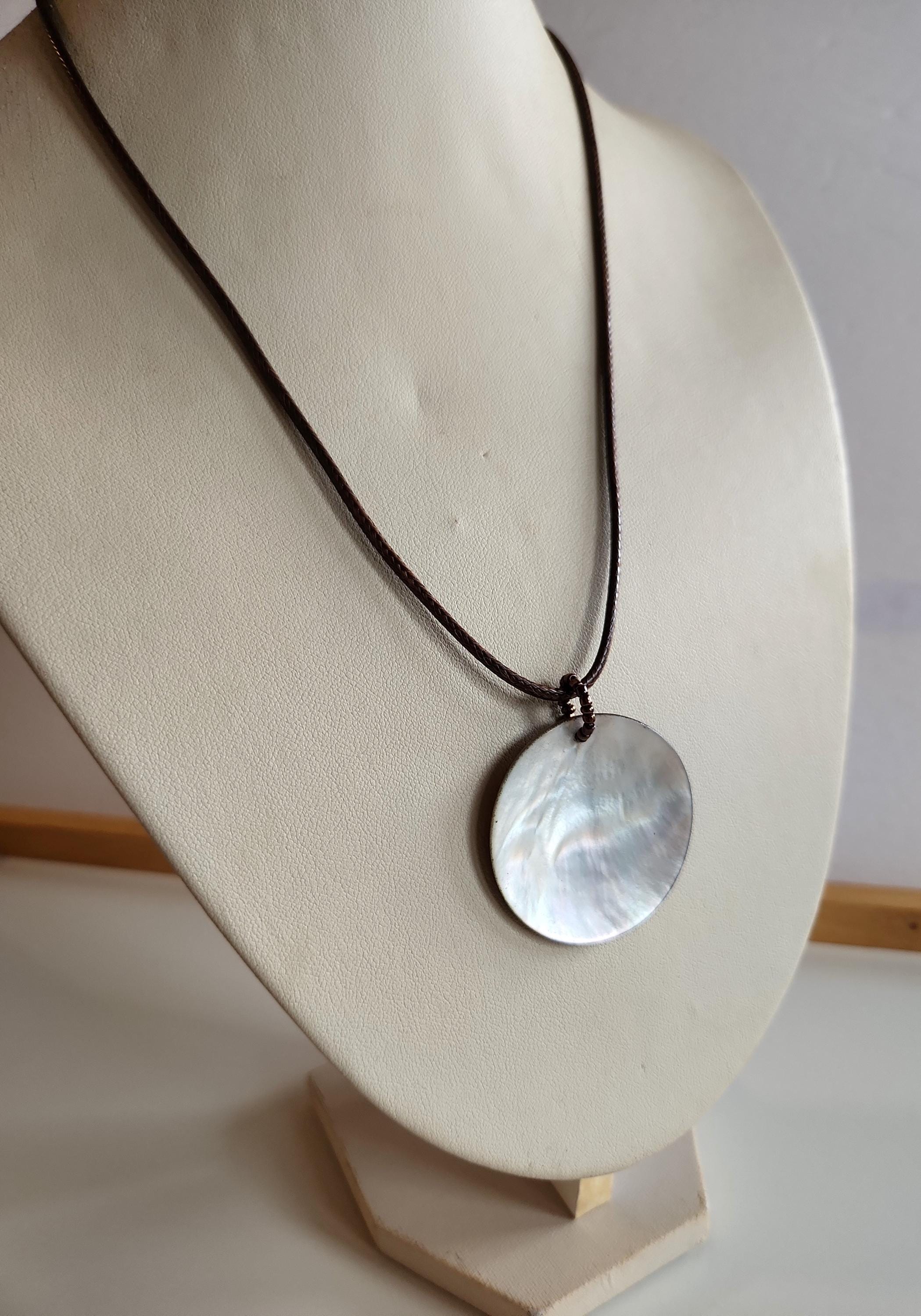Mother of Pearl Shell Disc Silver Chain Belt Statement Necklace Boho 37.5 Inch Vintage Mother of Pearl Disc Bead Necklace - Etsy main image 4