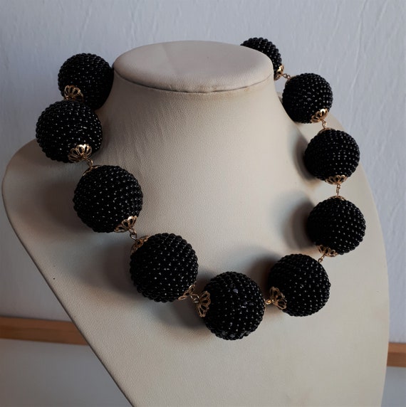 Massive dramatic vintage Retro STATEMENT black pl… - image 2