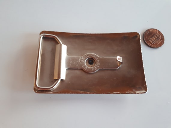 Vintage Chambers Belt Co. Belt Buckle, Horse Saddle 