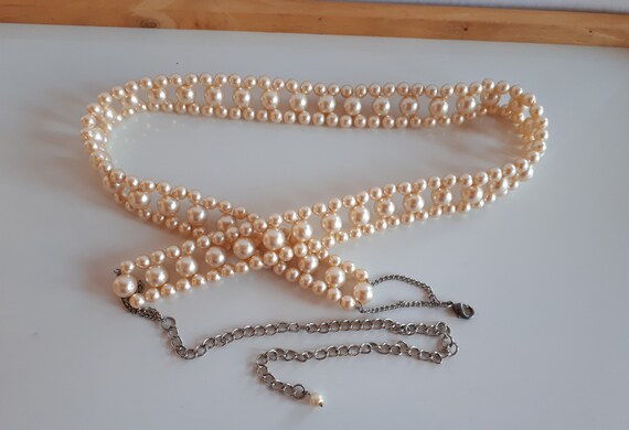 Vintage Cream Faux Pearl Women Beaded Belt - Etsy display picture 2