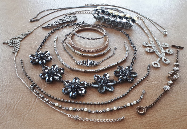 Big lot vintage to now junk rhinestone crafting jewelry parts | Etsy