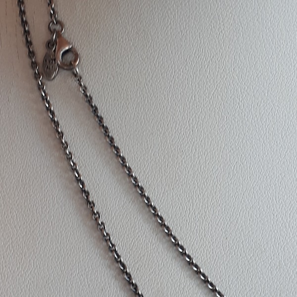 long PANDORA signed sterling silver chain necklace