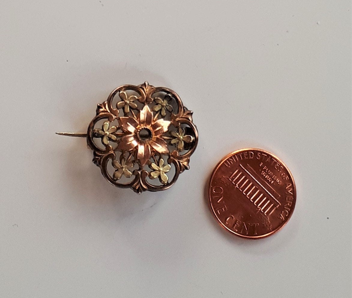Broche Ancienne Or 18 Carats - Le Panthéon En Micromosaïque - 17,37 G