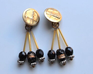 Orecchini vintage in oro giallo e bianco 18K con diamanti, anni '70/'8 – Antichità Galliera