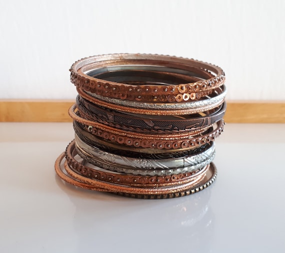 BOHO large lot collection stack bangle bracelets … - image 5