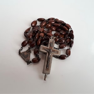 Antique Italy Spina Christi seeds relic crucifix Catholic Rosary chaplet beads