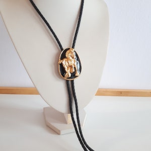 Vintage Gold Horse Bolo Tie with Black Cord s-l400.jpg main image 4