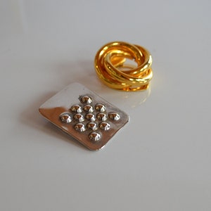 Vintage silver or gold colored metal modernist or classic shawl ring scarf clip vintage your choice