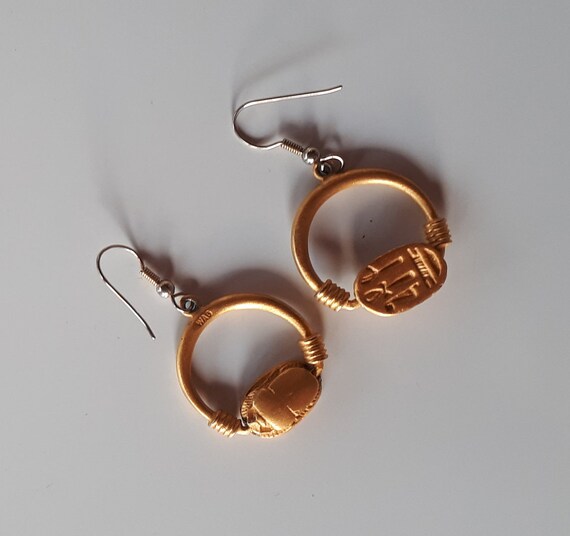 Still on original card with price tag Vintage Designer HOBE Clip-on with roller Classy Gold Double Loop Hoops Textured New Old Stock