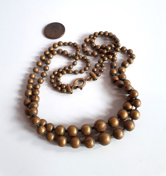 ANTIQUE VICTORIAN solid brass 2 rows graduated be… - image 5