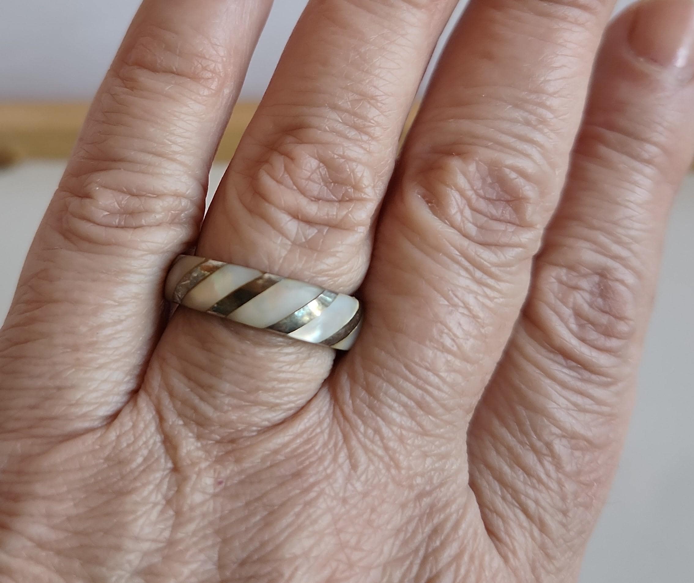 ヴィンテージ スターリングシルバー 925 と天然マザーオブパール