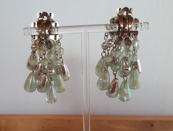STATEMENT silver and pale green iridescent froste… - image 5