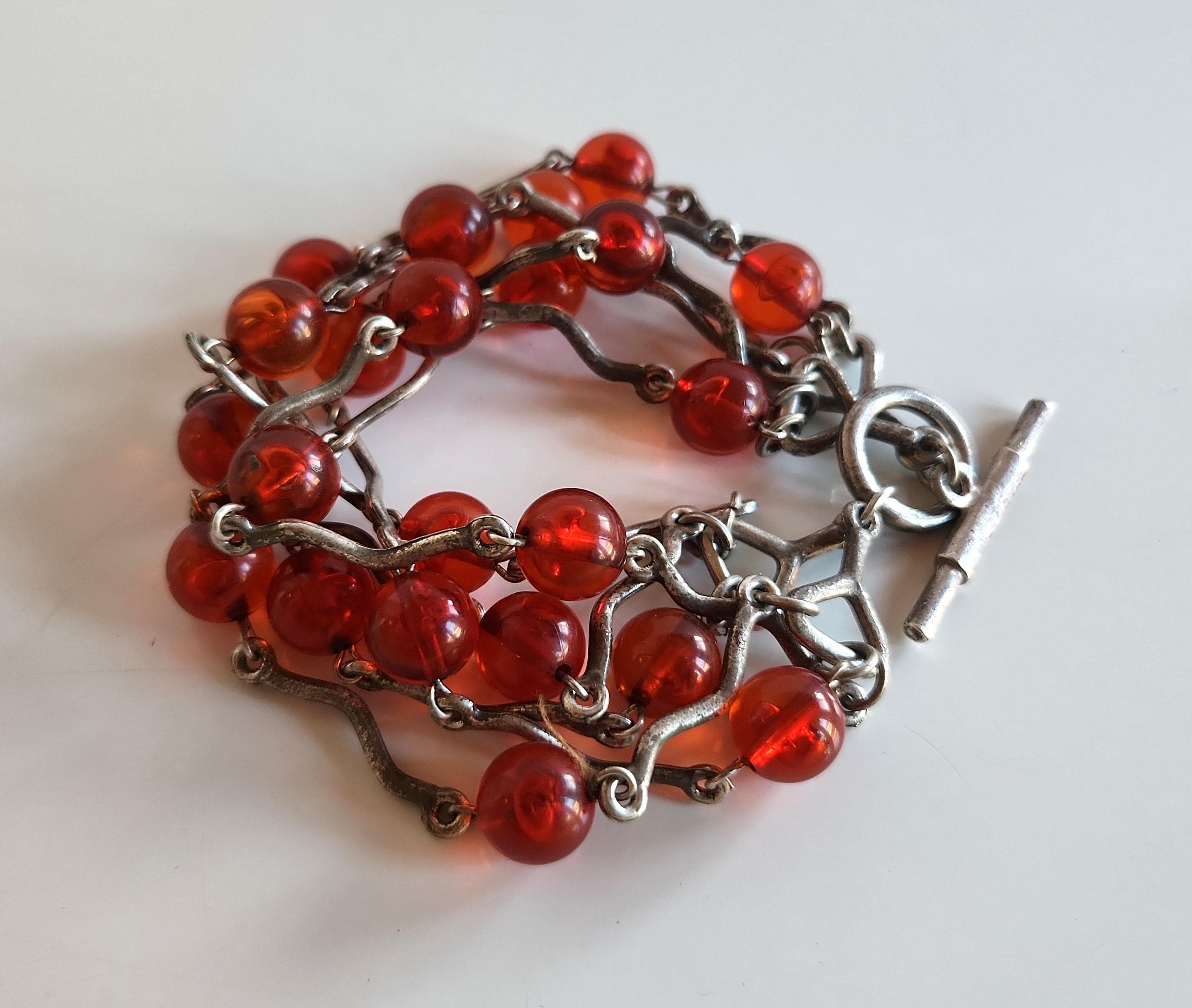 Bracelet Perles Biche De Bere Paris – Signé, Designer Français, Rare, Neuf Sans Emballage