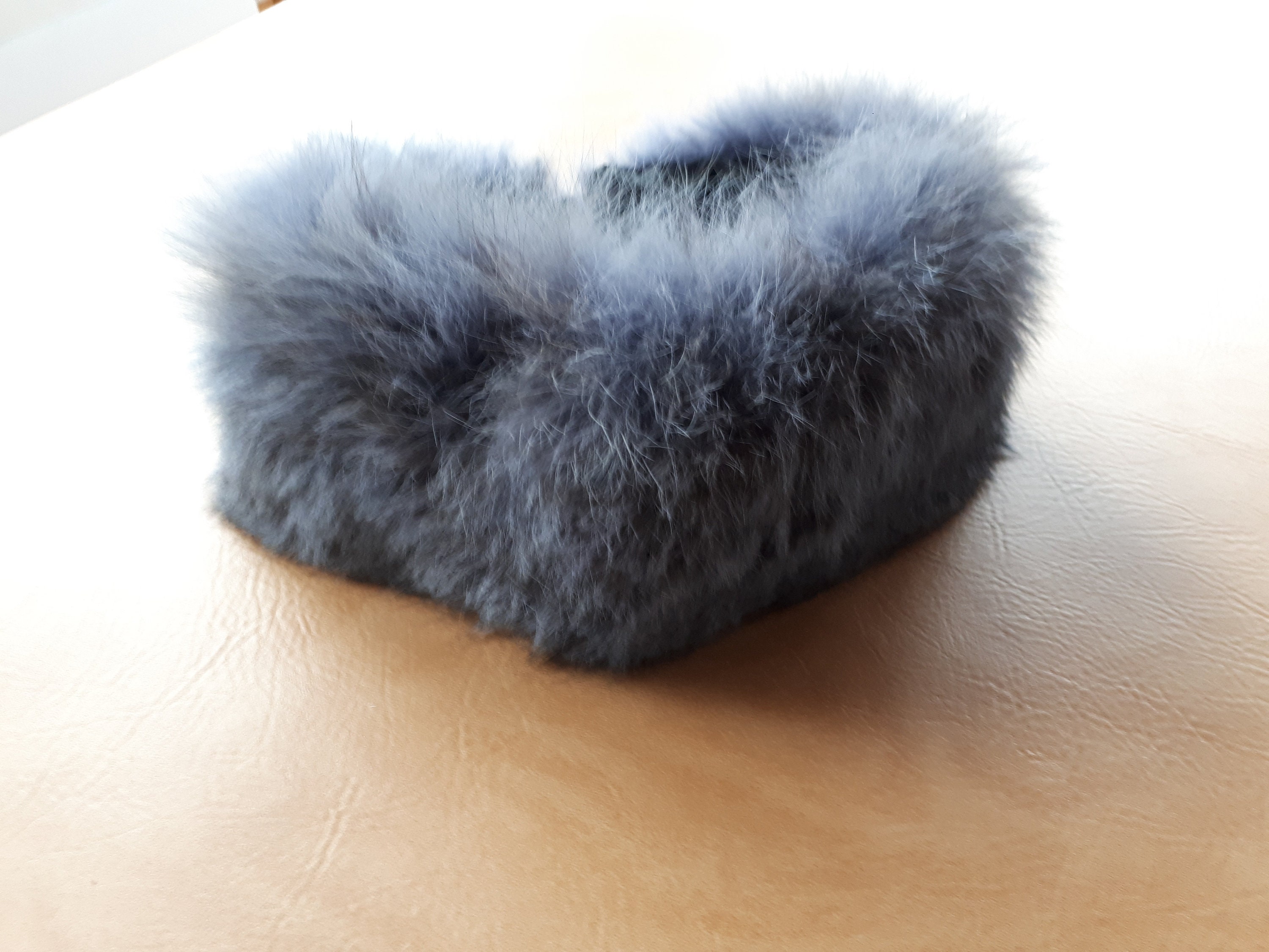Very Wide Vintage High Quality Dyed Blue Grey Polar Fox Head  display picture 1
