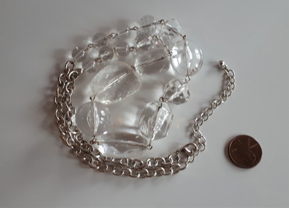 Transparent acrylic beaded graduated necklace poo… - image 4
