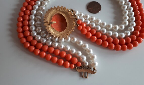 Statement vintage haute couture pink salmon coral… - image 9