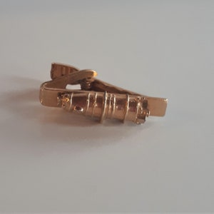 Vintage Gold Metall Figural Granat Patrone Krawattenstab Krawattenklammer