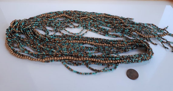 STATEMENT massive Boho multi-strand glass seed ti… - image 3