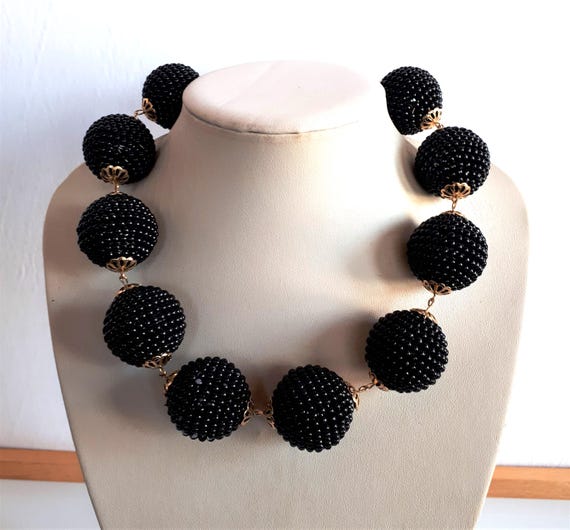 Massive dramatic vintage Retro STATEMENT black pl… - image 1