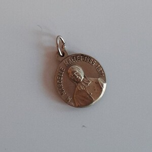 Antique Marie Marcelle Mallet 1805- 1871 Quebec Canada religious relic pendant medal