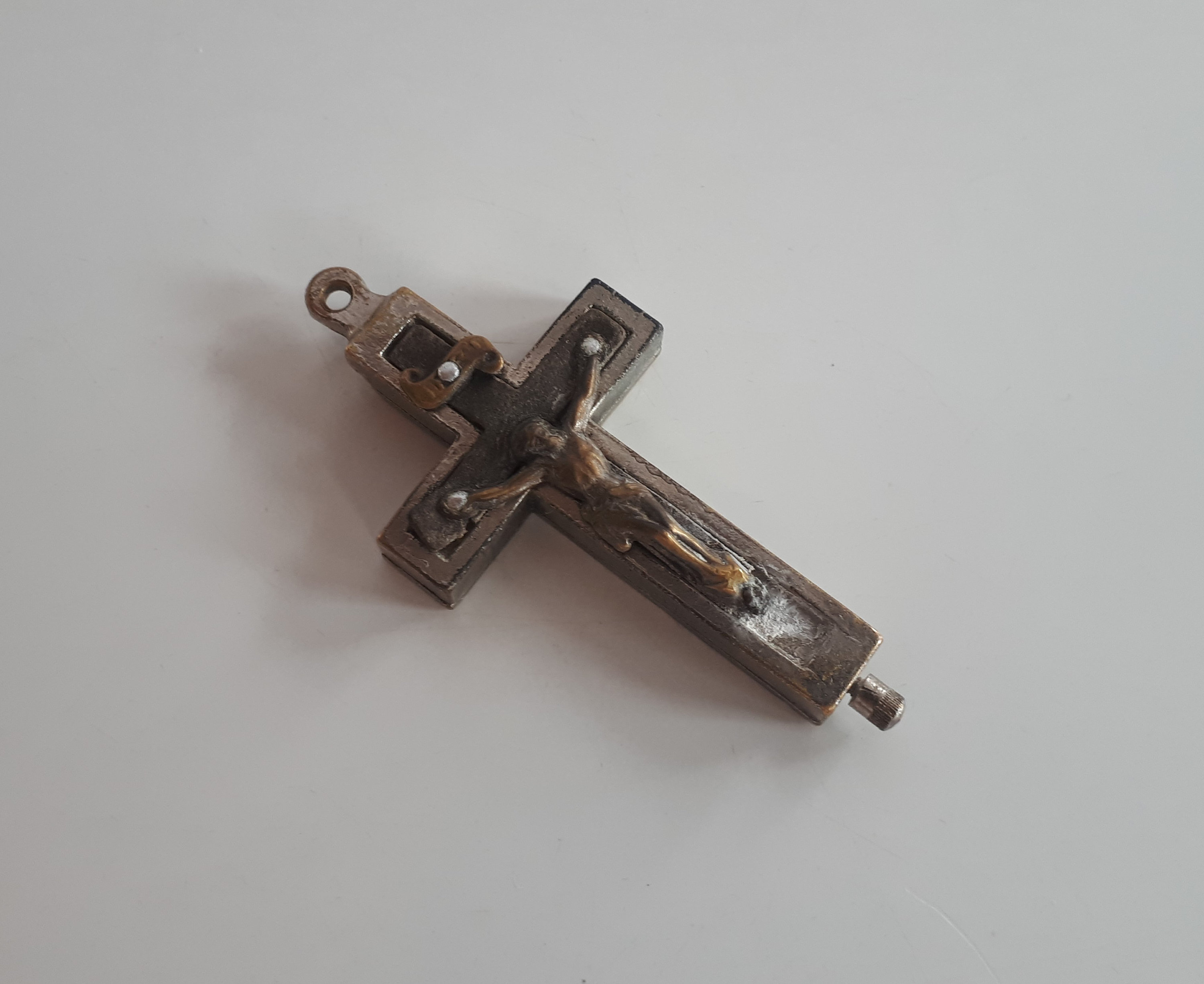 アンティーク ローマ イタリア シルバー メタル ウッド インレイ