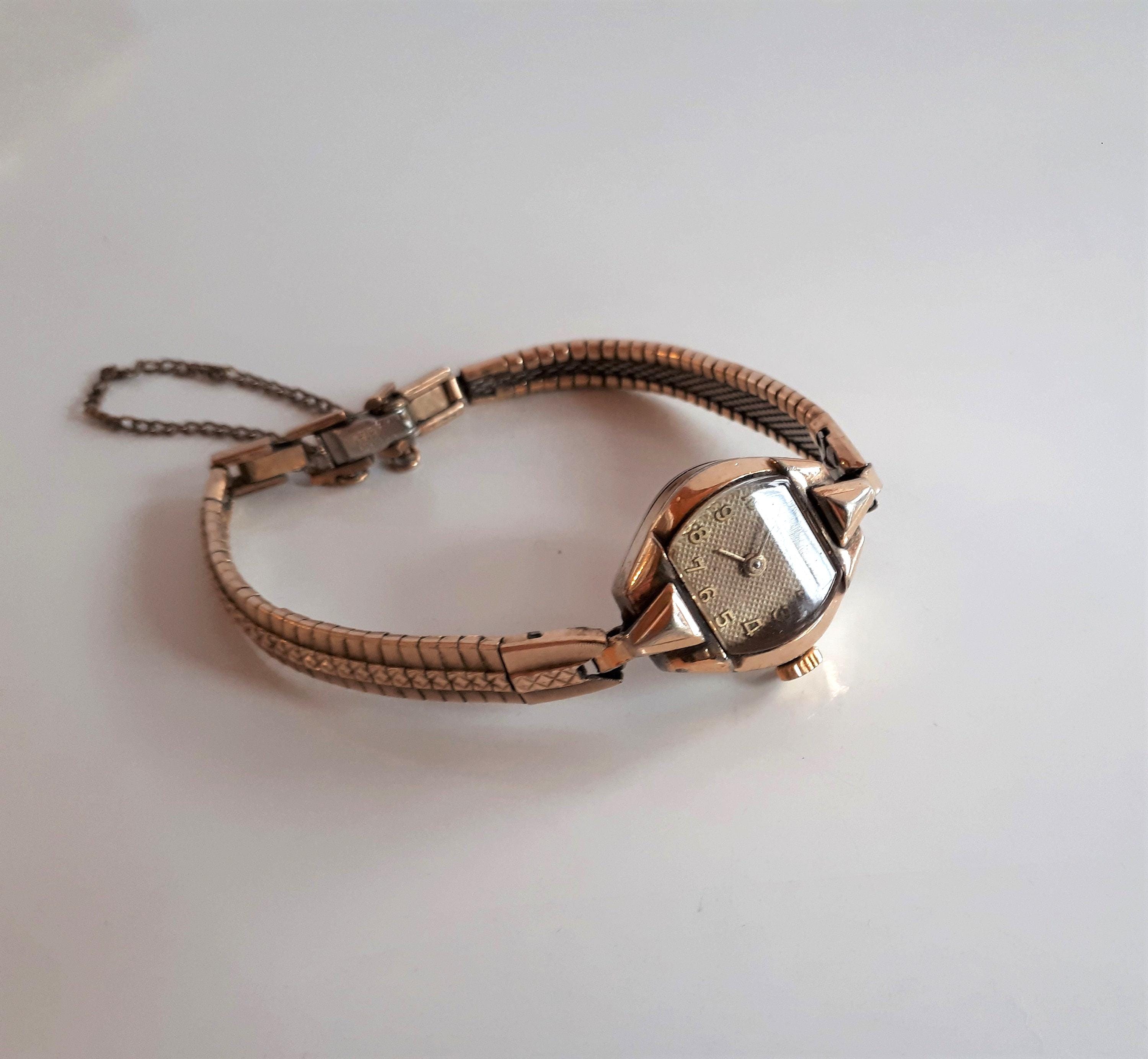 Vtg Ciro Incabloc Bejeweled Mechanical Women\'s Wrist Watch 10K Rolled Gold Plate Vintage Bulova M9 Ladies Watch 10K R.G.P. Rolled Gold Plate  main image 4
