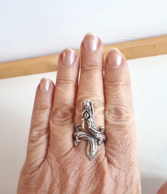 STATEMENT Vintage signed sterling silver 925 figu… - image 1