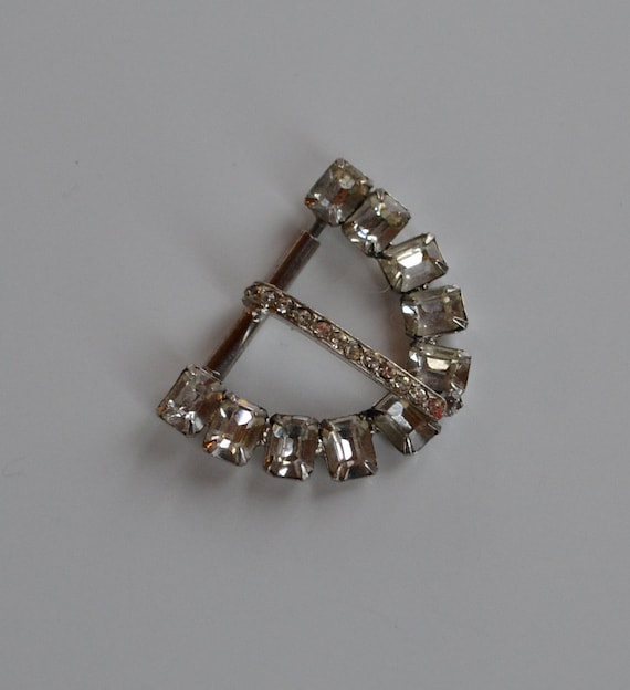 Vintage　1950s’ clear rhinestone buckle