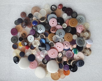 Lot vintage plastic buttons for sewing crafting jewelry making