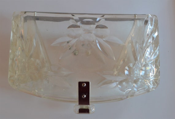RARE Vintage 50's clear plastic lucite clutch pur… - image 3