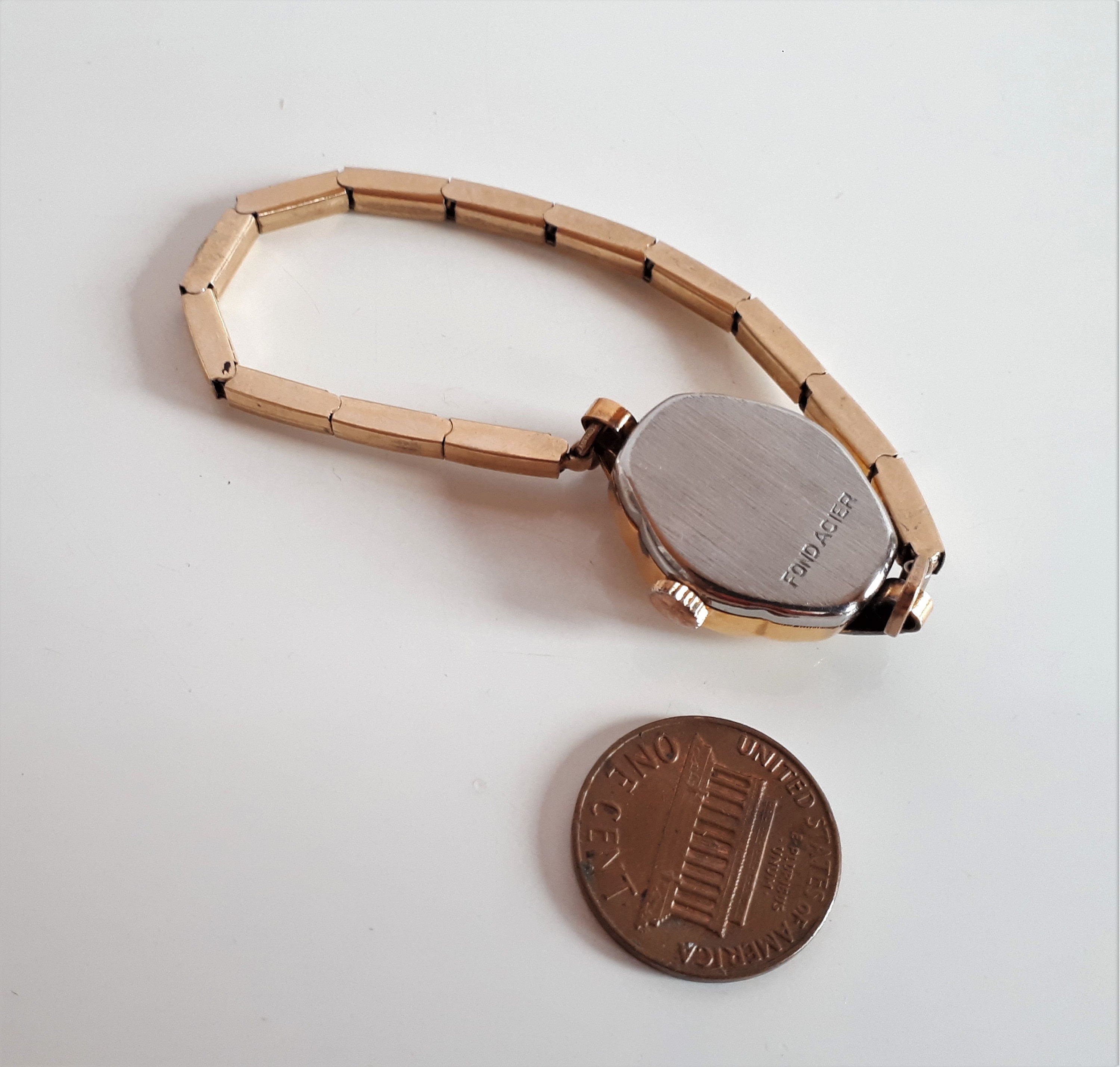 Montre-bracelet Art Déco ESBRO Watch Co - Laminée Or, Fabriquée En Suisse - Mouvement Mécanique Manuel - Années 1920 - Occasion En Bon état De Fonctionnement