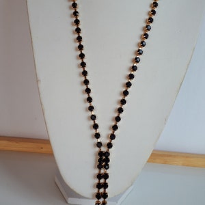 GUESS signed gold metal black plastic rhinestone bib necklace, designer necklace,