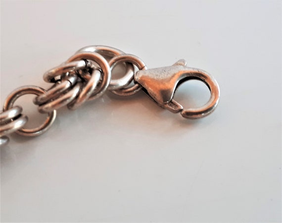 Vintage Sterling Silver 925 Interlocking Links Chain Bracelet - Etsy