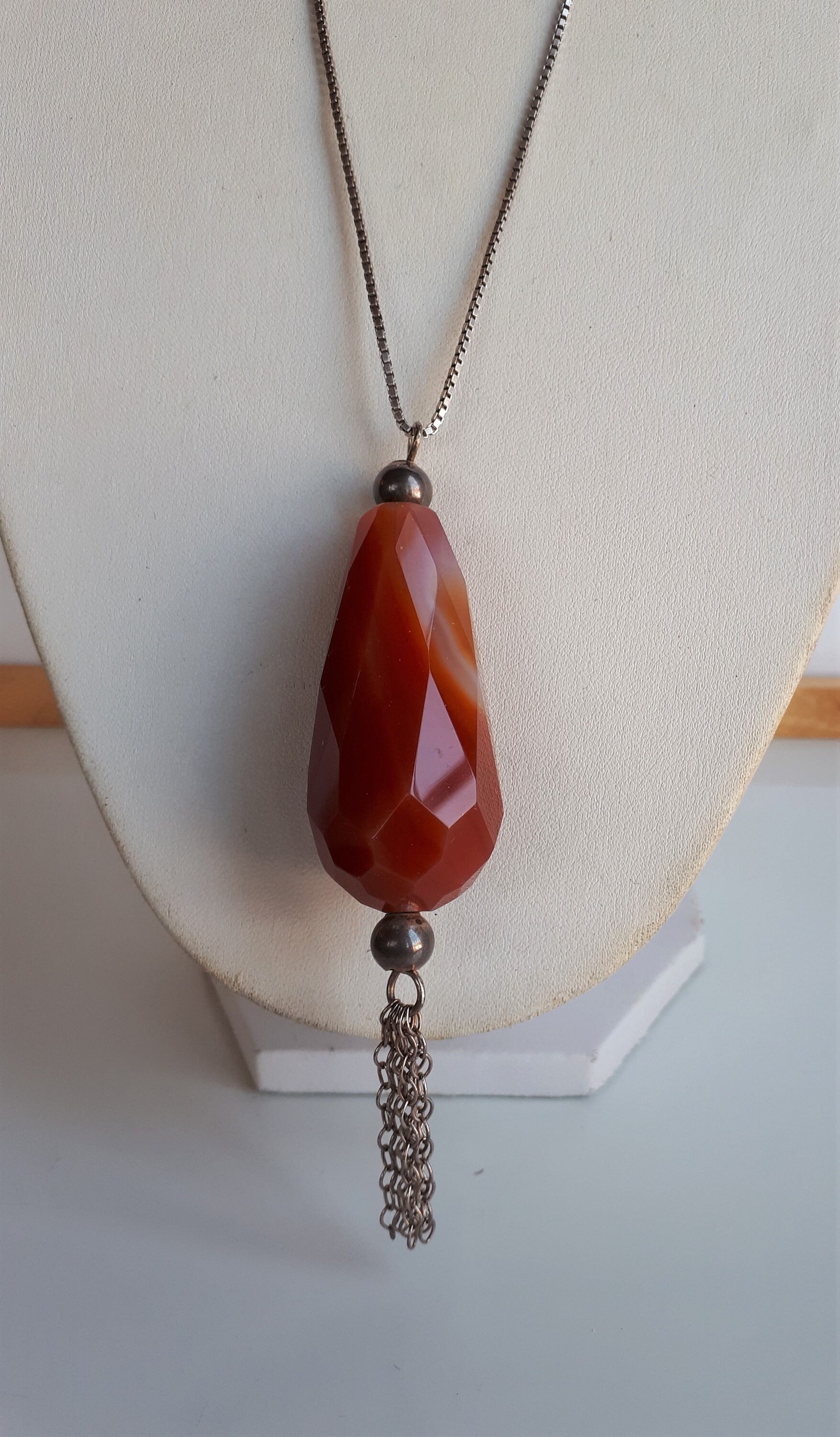 人気新品入荷 Vintage Statement 925 Red Faceted and Silver Sterling アクセサリー