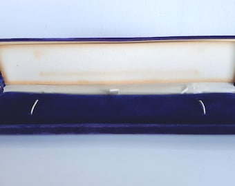 Vintage Art Deco Lila Schmuckschatulle, Samt, Goldborte