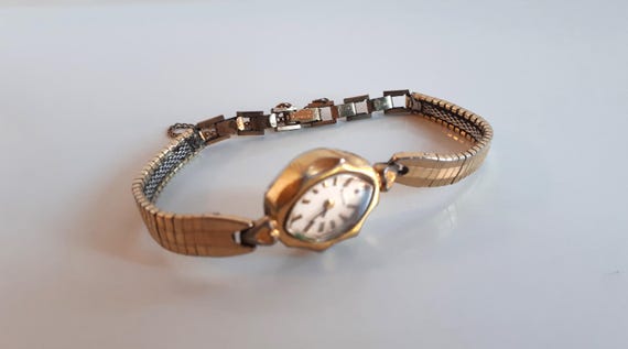 Vintage Caravelle Mechanical Watch, 10 KT Gold Stretch  display picture 1