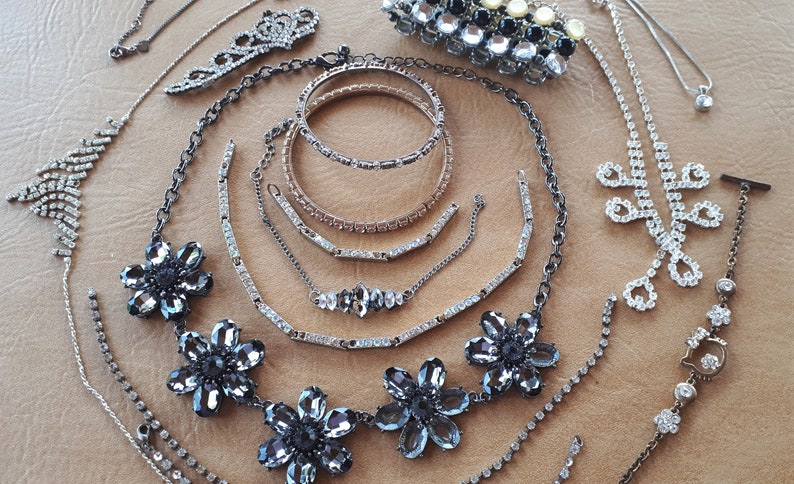 Big lot vintage to now junk rhinestone crafting jewelry parts | Etsy